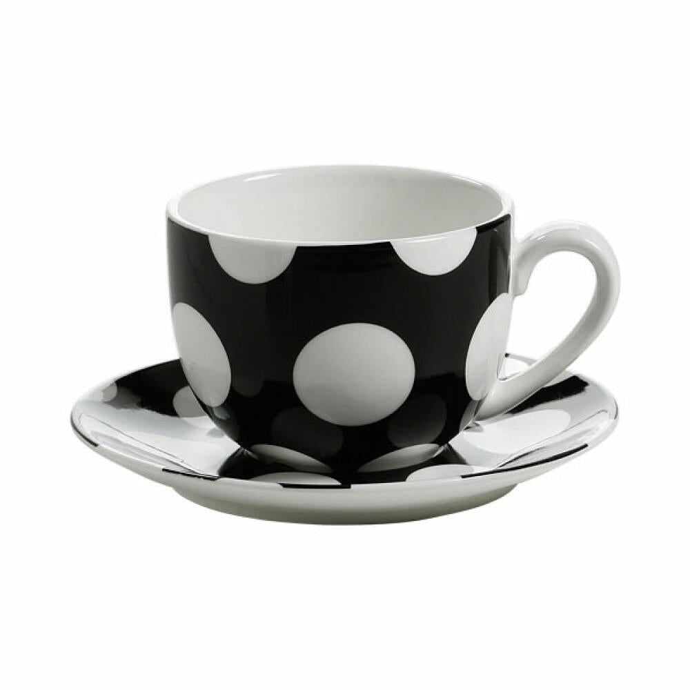 Maxwell & Williams Tasse mit Untertasse schwarz, cup & saucer black, Kaffeetasse, PD0003