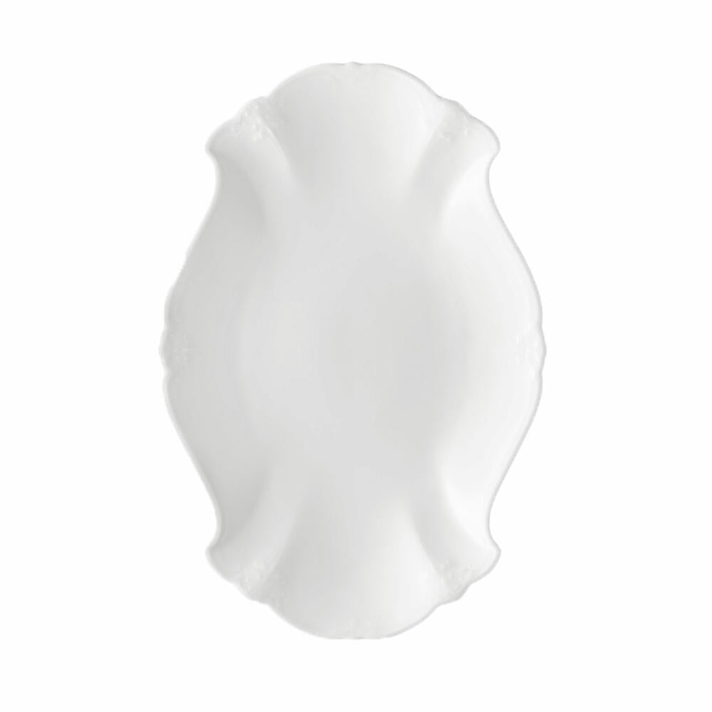 Hutschenreuther Baronesse Platter, Oval, Side Plate, Estelle White, Porcelain, Length: 32 cm, 12732