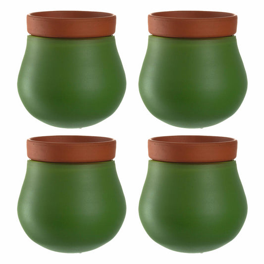 Leonardo Serra Plant Pot S, Set of 4, Flower Pot, Flower Pot, Plant Pot, Flower Tub, Plant Tub, Verde / Green, 057771