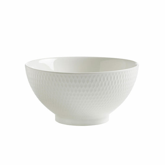 Maxwell & Williams Diamonds Schale Rund, Schüssel, Servierschale, Hartporzellan, Weiß, Ø 18 cm, DV0042