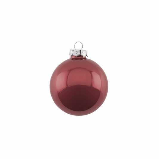 Gift Company Christbaumkugel Opal, Weihnachtskugel, Baumschmuck, Glas, Dahlia Red, Ø 6 cm, 12061