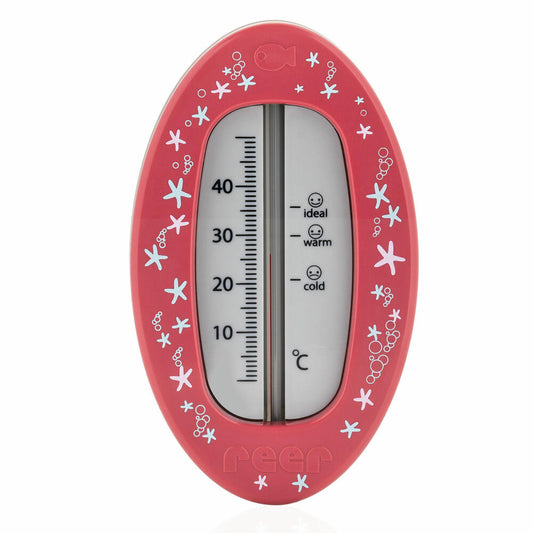 reer Badethermometer Oval, Bade Thermometer, Badewasser Temperaturmesser, Beerenrot, 24114