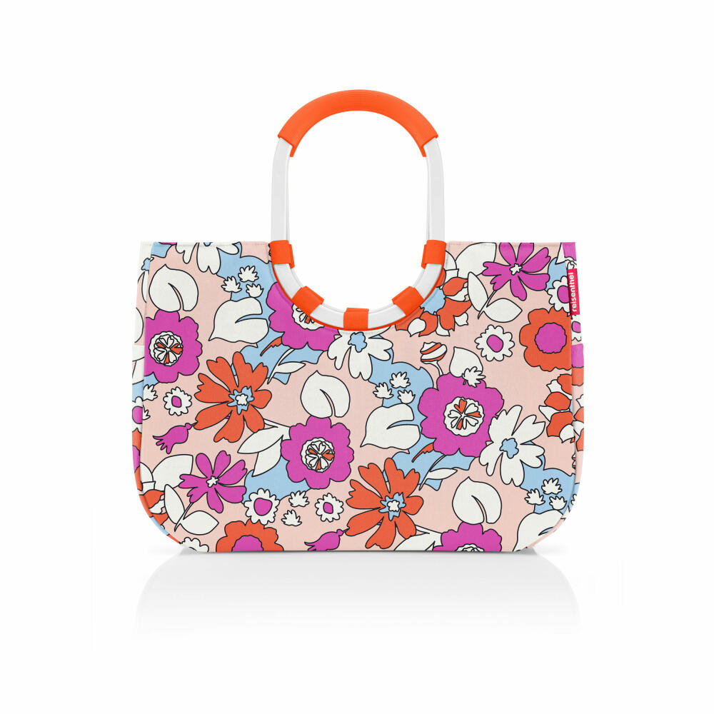 reisenthel loopshopper L, Einkaufstasche, Shopper, Tragetasche, Tasche, Frame Florist Peach, 25 L, OR3083