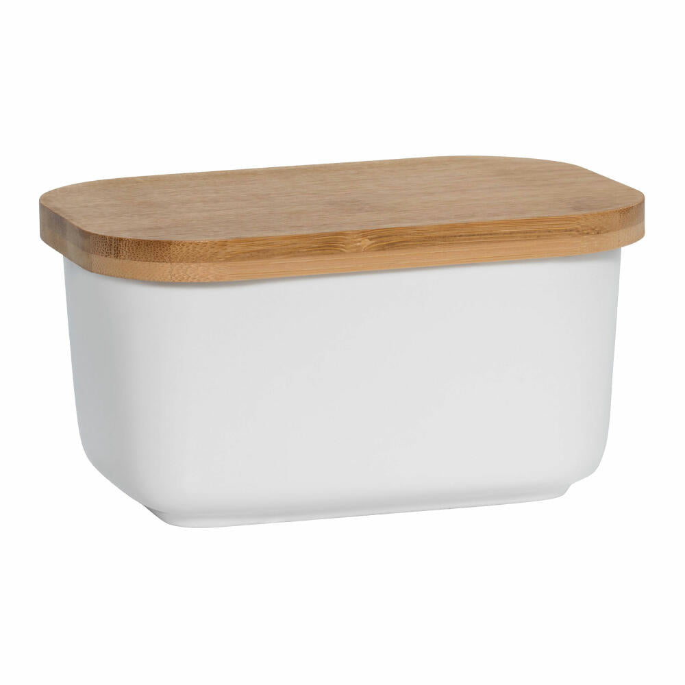 Maxwell & Williams Kitchen Butterdose mit Holzdeckel, Porzellan/Holz, Weiß/Holz, 700 ml, AW0203