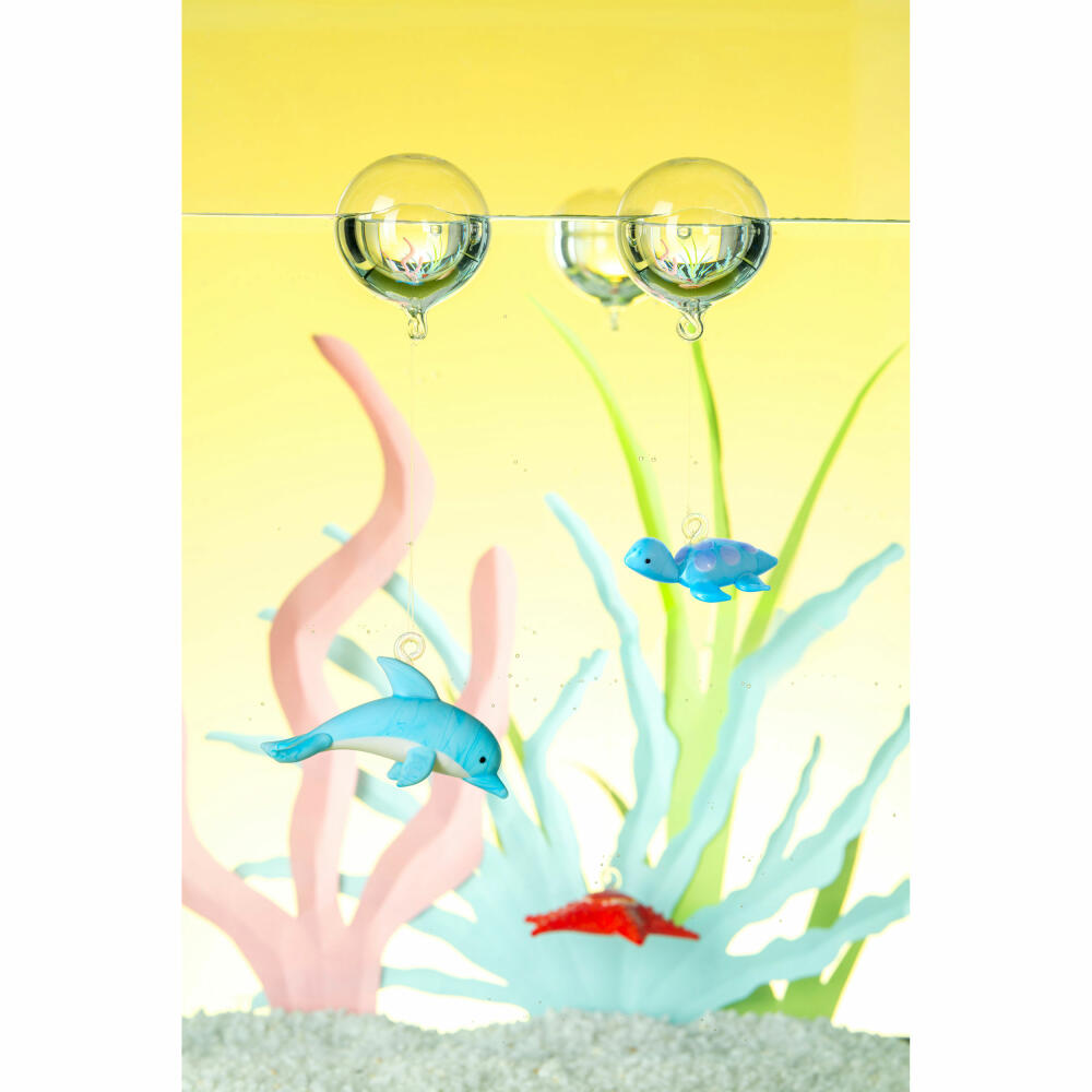 Leonardo turtle Mare, glass decoration, maritime, decoration, aquarium, underwater world, glass, blue, 6.4 cm, 059065