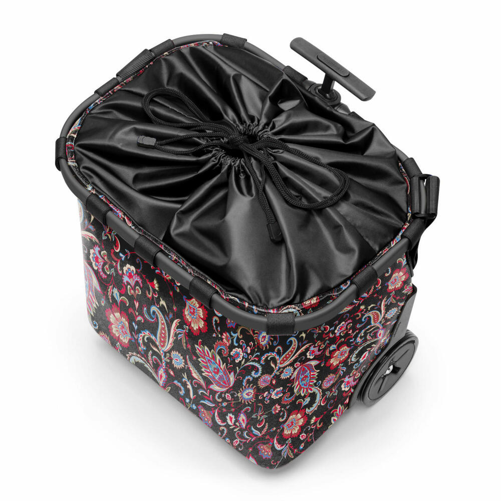 reisenthel carrycruiser, shopping trolley, shopping basket with wheels, Frame Paisley Black, 40 L, OE7063