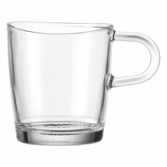 Leonardo Loop Henkelbecher 2er Set, Kaffeetasse, Kaffeebecher, Kaffee Becher, Glas, 180 ml, 17387