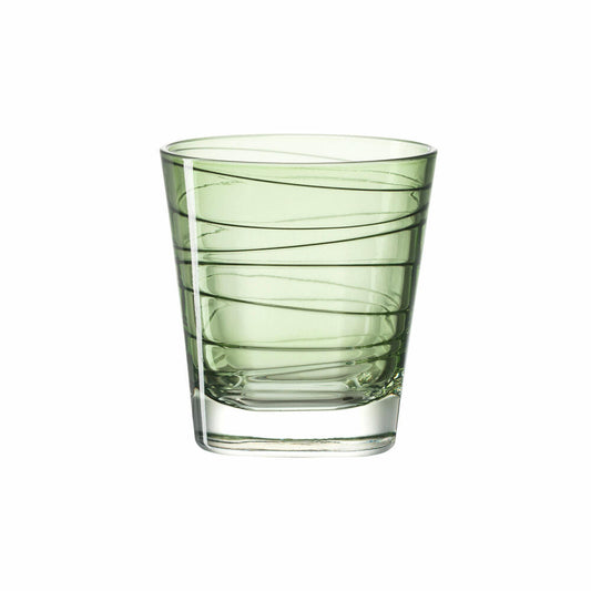 Leonardo Vario Struttura Trinkglas Klein 6er Set, Wasserglas, Saftglas, Glas, Grün, 170 ml, 18230