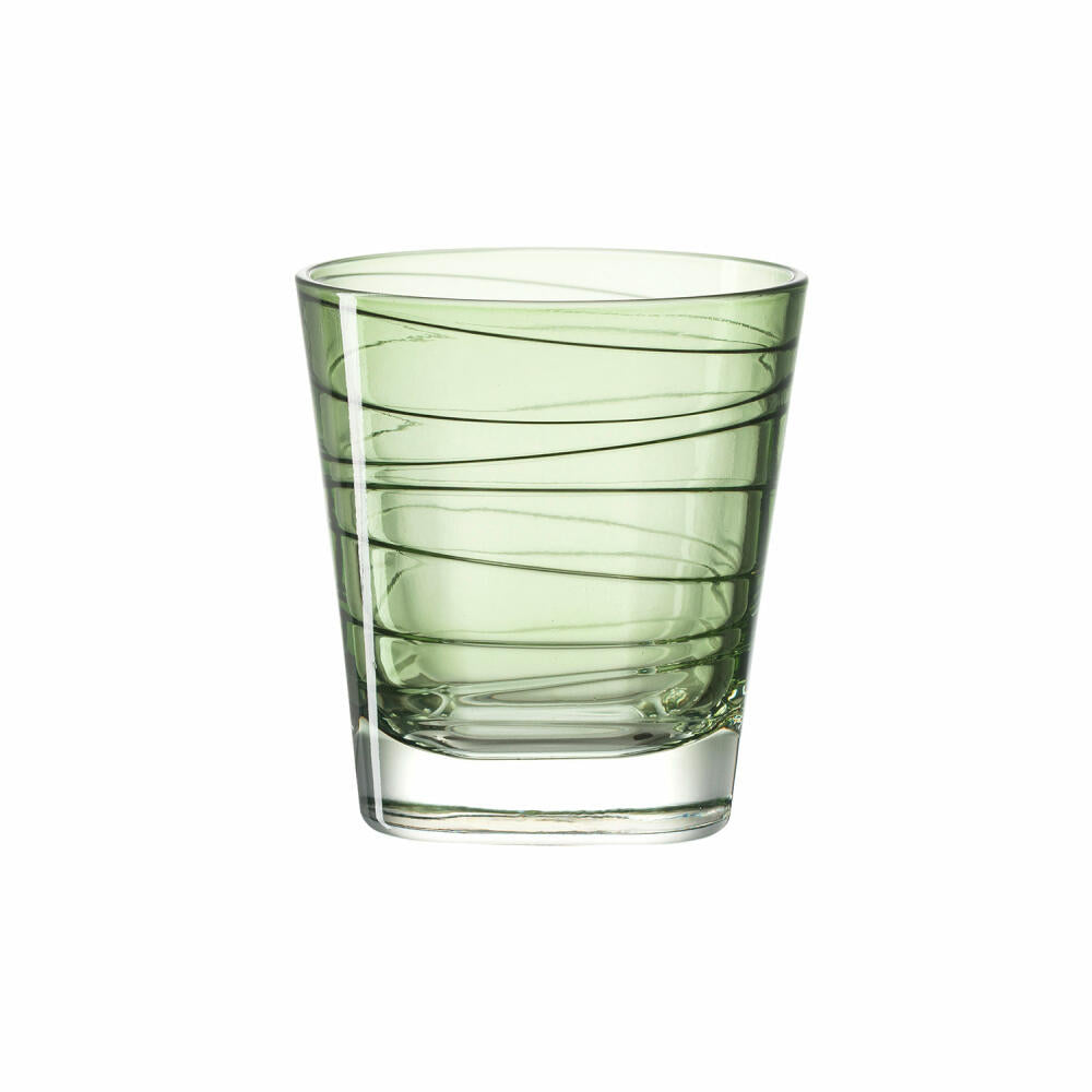 Leonardo Vario Struttura drinking glass small set of 6, water glass, juice glass, glass, green, 170 ml, 18230