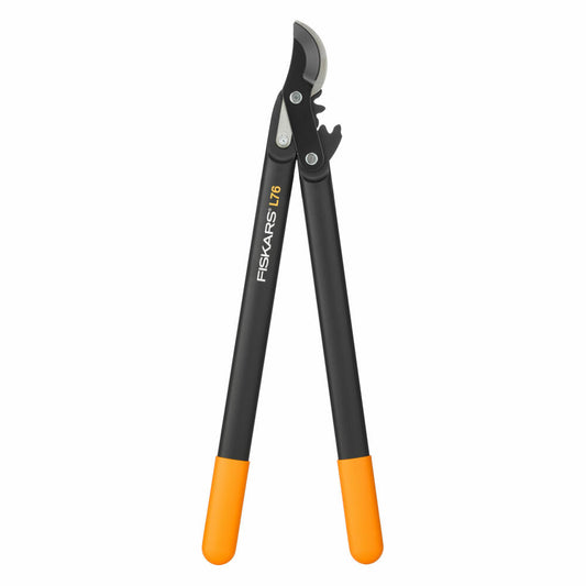 Fiskars PowerGear II Bypass-Getriebeastschere L76, Getriebe Astschere, Gartenschere, Gartenzubehör, Stahl, Schwarz / Orange, 56 cm, 1001553