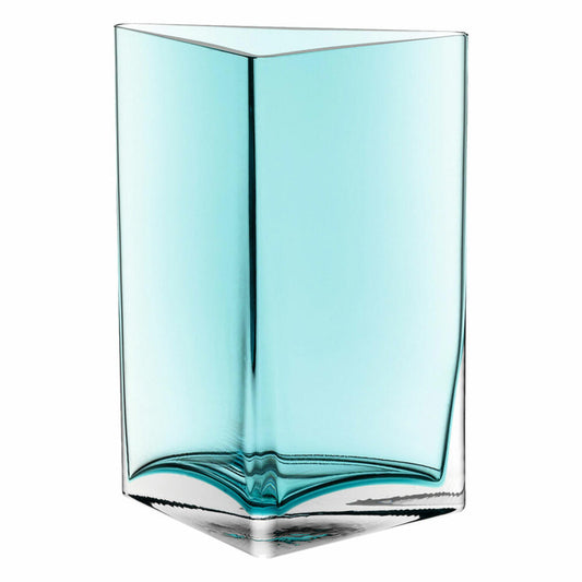 Leonardo Centro Vase Triangle, set of 2, flower vase, glass vase, table vase, decorative vase, flower pot, glass, turquoise, 23 cm, 046951