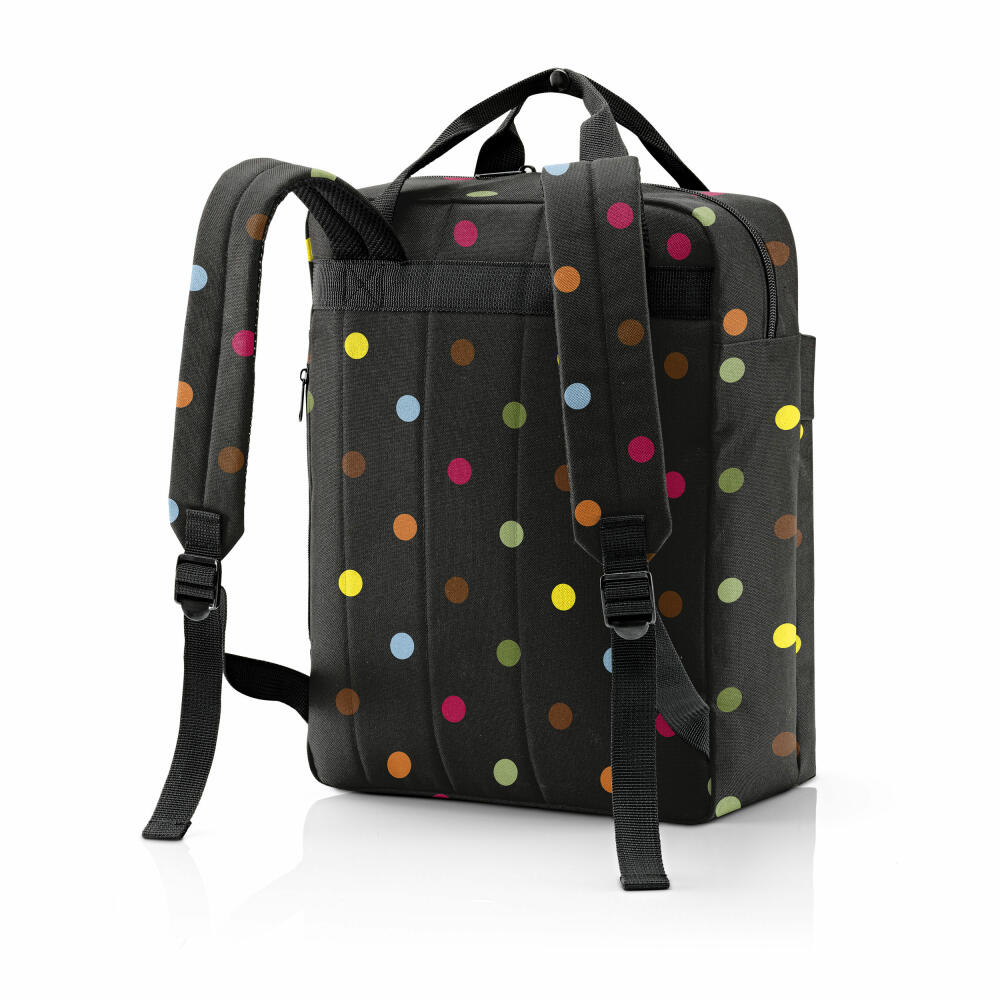 reisenthel allday backpack M, backpack, leisure backpack, hand luggage bag, Dots, 15 L, EJ7009