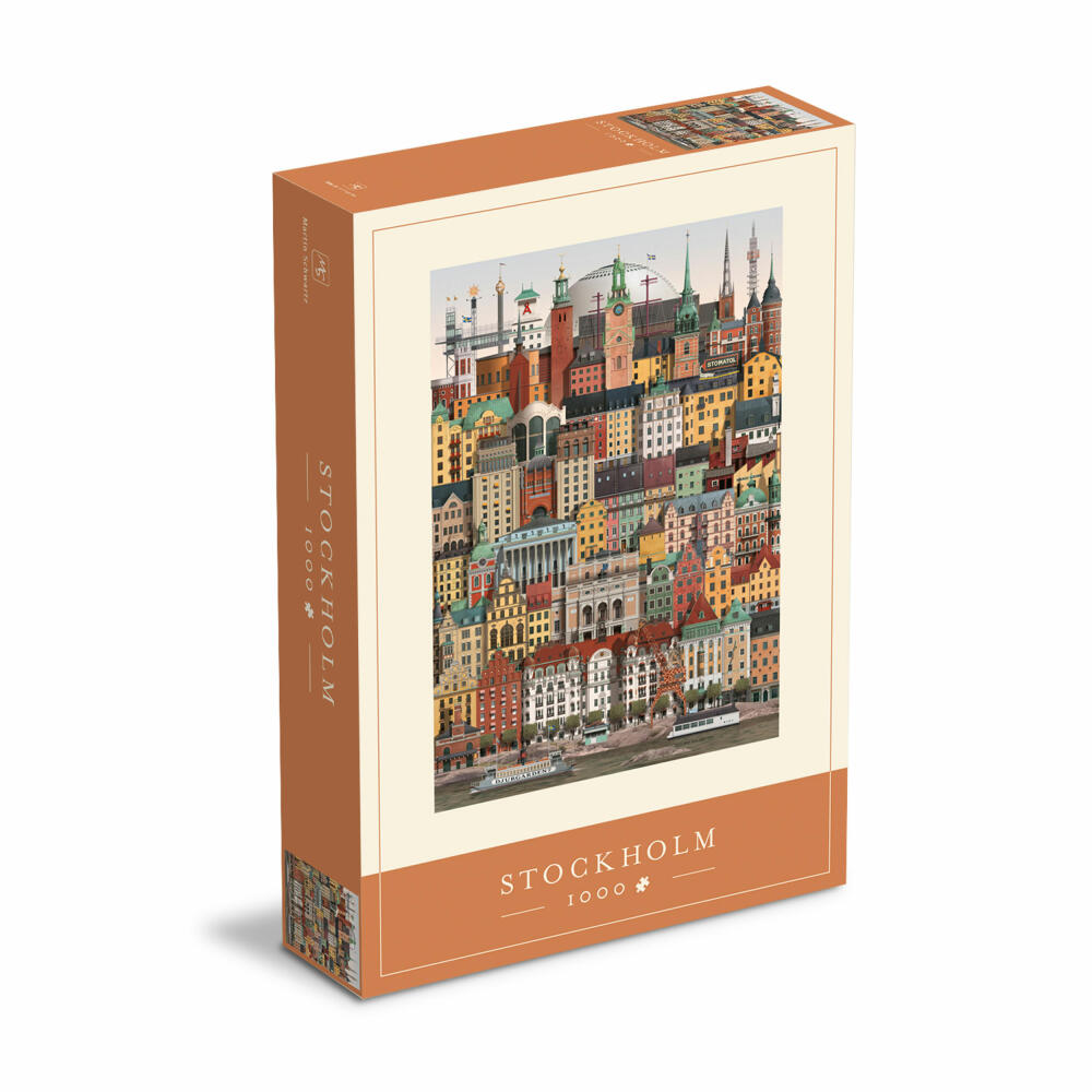 Martin Schwartz Puzzle Stockholm, Städtepuzzle Schweden, 50 x 70 cm, 1000 Teile, MS0603