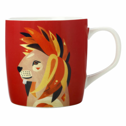 Maxwell &amp; Williams Pete Cromer Mug Lion, Cup, Coffee Mug, Porcelain, Colorful, 370 ml, DX0911