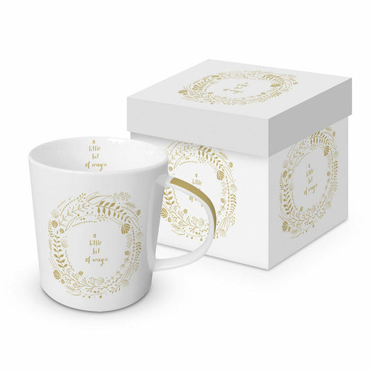 PPD Magic White Real Gold Trend Mug, in Geschenkbox, Tasse, Teetasse, Kaffee Becher, 350 ml, 604178