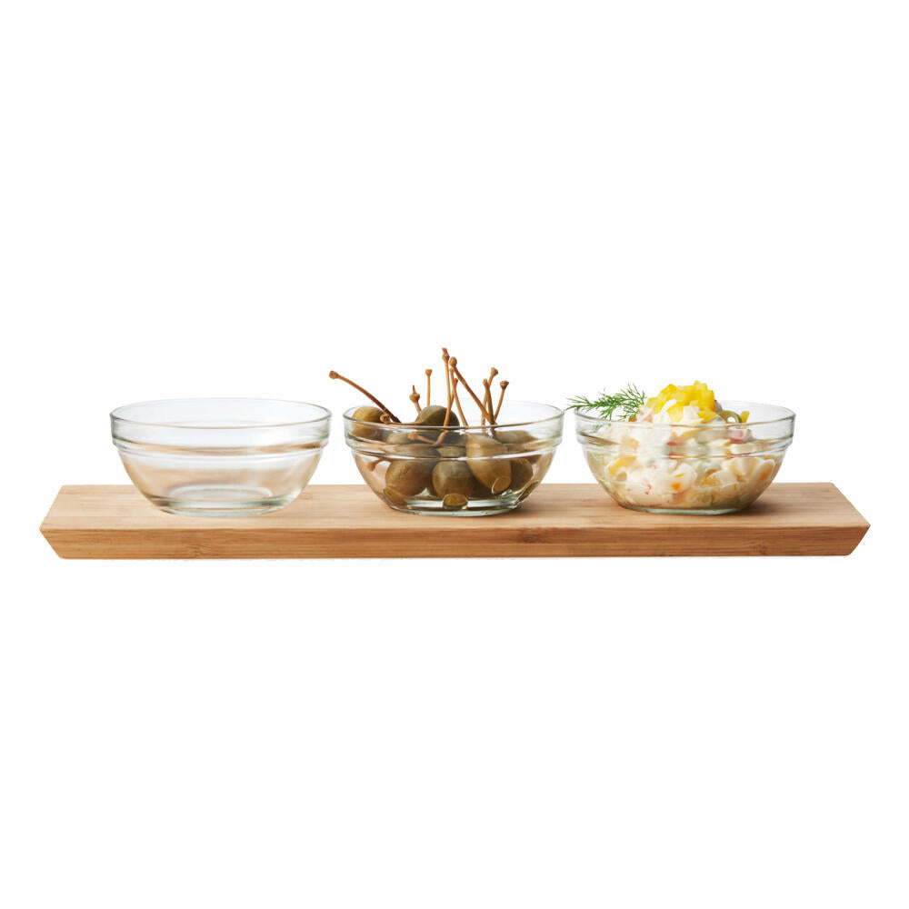 montana: :brunch dip bowl, 4-piece, dip bowl, dip bowl, glass bowl, glass / wood, Ø 10.5 cm, 057272