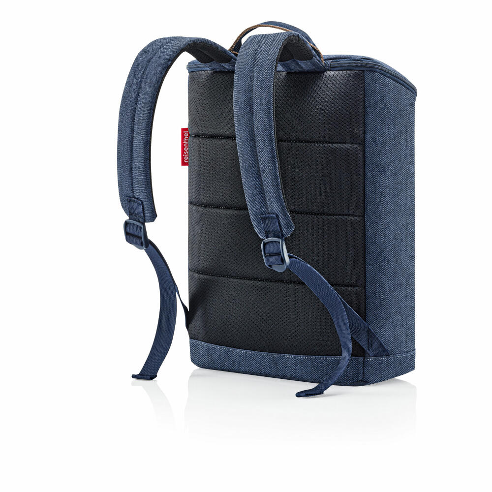 reisenthel overnighter-backpack M, Rucksack, Reisetasche, Herringbone Dark Blue, 13 L, EG4113