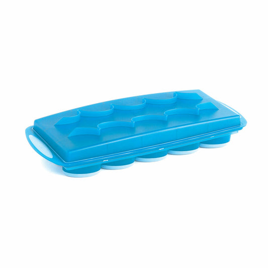 Mastrad Eiswürfel-Form Oval, Eiswürfelbox für 15 Eiswürfel, Silikon, Blau, F00013