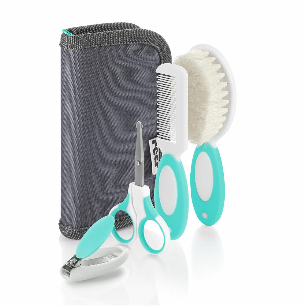 reer BabyCare care set, 5-piece, nail care, nail scissors, nail clippers, brush, comb, 81021