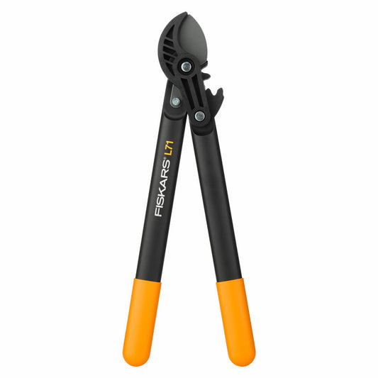 Fiskars PowerGear II Amboss-Getriebeastschere L71, Getriebe Astschere, Gartenschere, Gartenzubehör, Stahl, Schwarz / Orange, 45 cm, 1001556