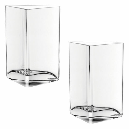 Leonardo Centro Vase Triangle, set of 2, flower vase, glass vase, table vase, decorative vase, flower pot, glass, 23 cm, 046941