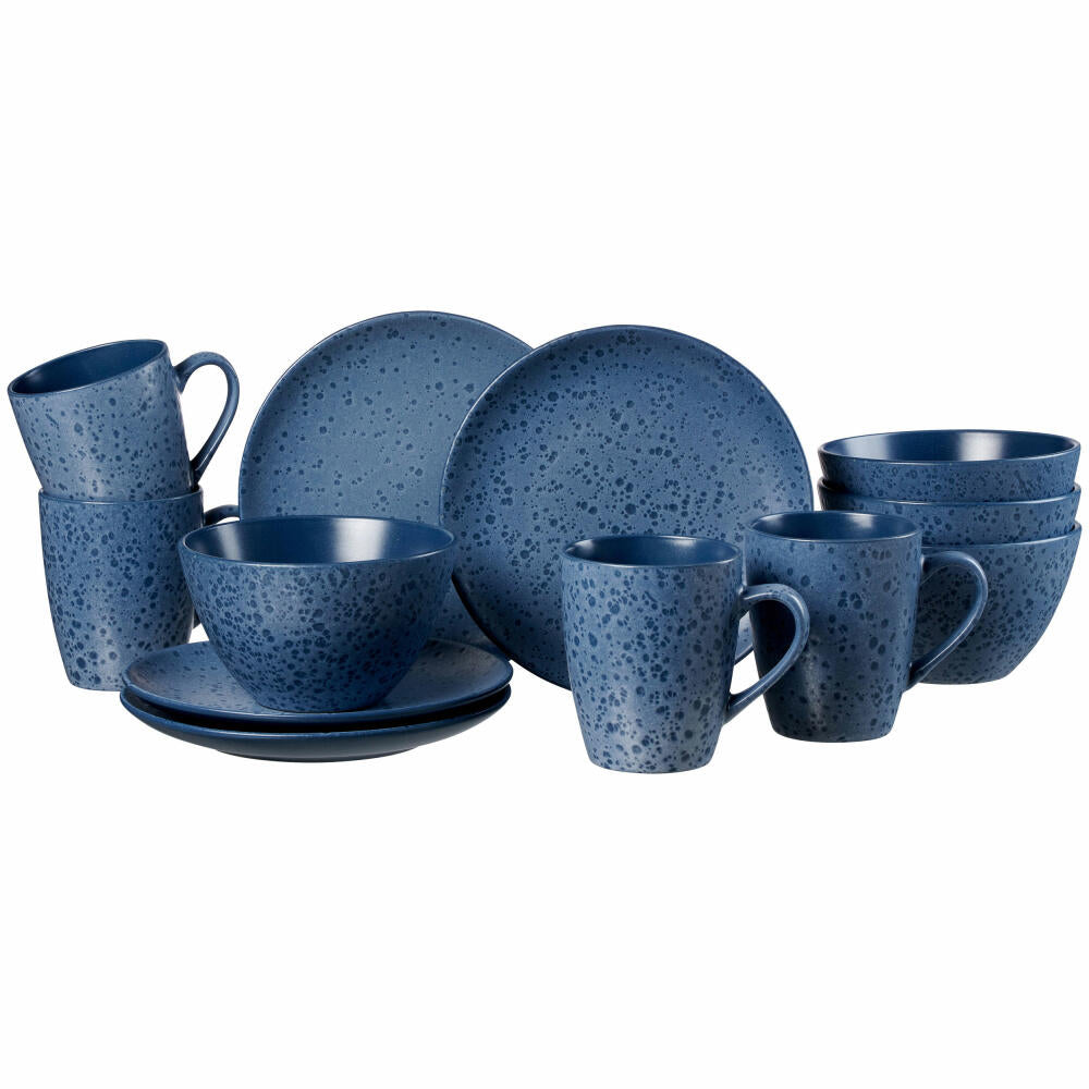 Ritzenhoff &amp; Breker breakfast service Kitwe, 12-piece, service, tableware set, stoneware, blue, 271881