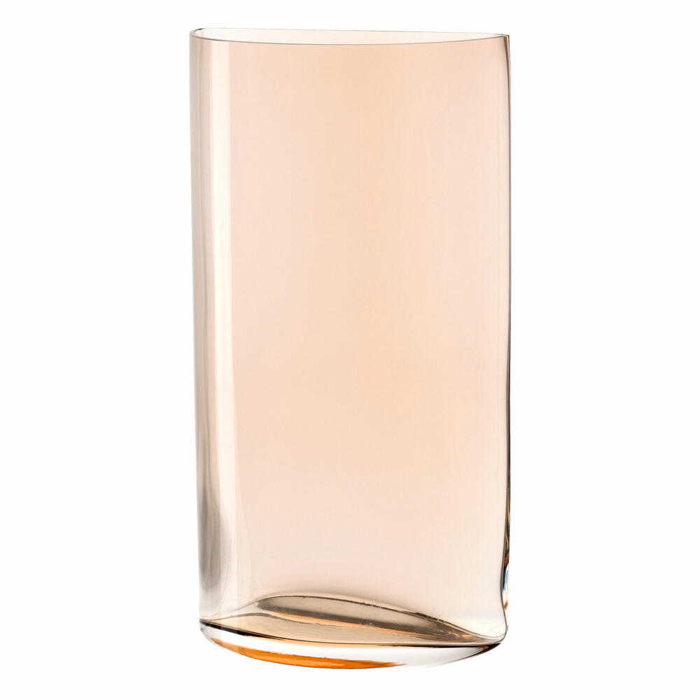 Leonardo Centro Vase Semicircle, Flower Vase, Glass Vase, Table Vase, Decorative Vase, Flowerpot, Glass, Cinnamon / Brown, 34 cm, 046955