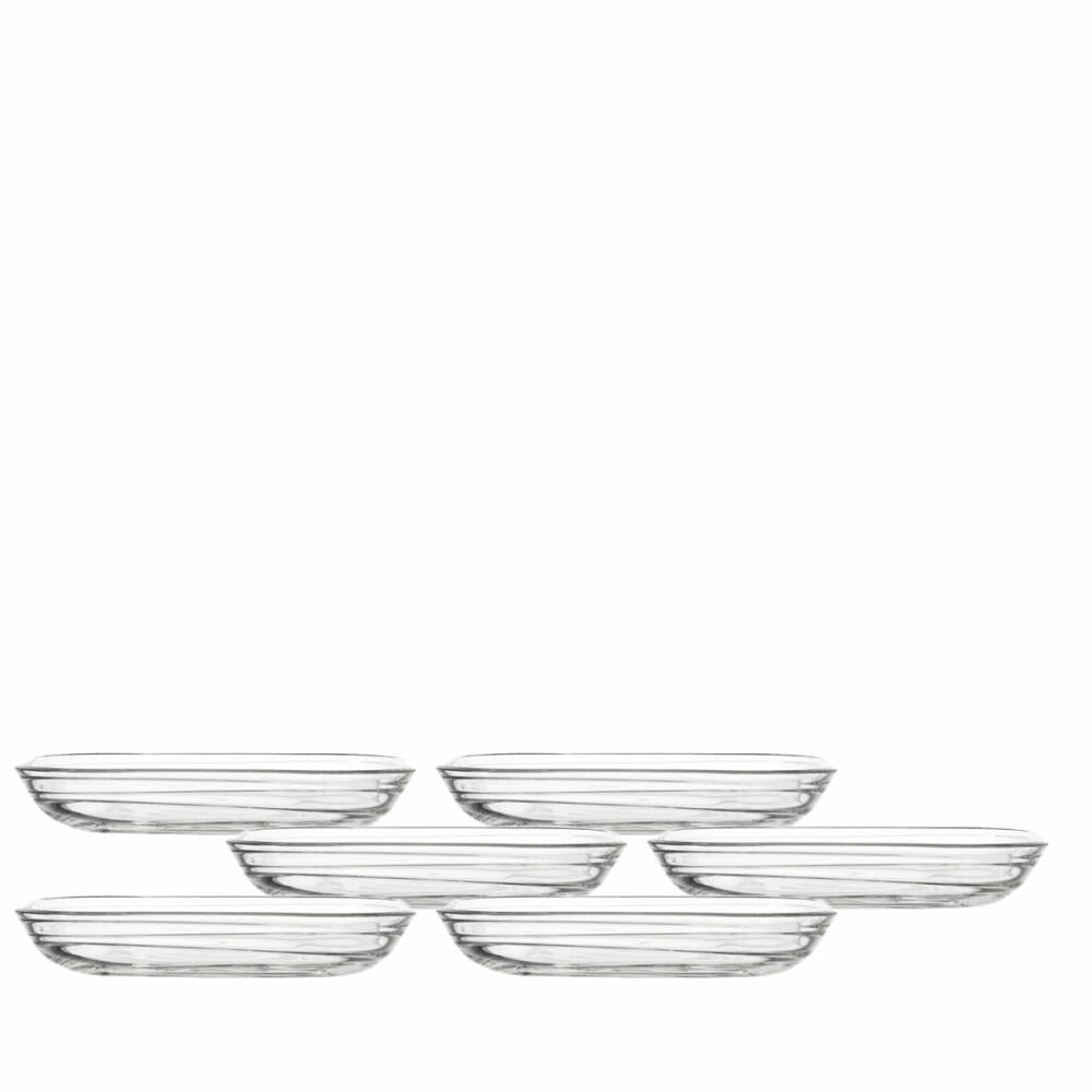 Leonardo Gusto Struttura plates set of 6, glass plates, plate, clear glass, glass, D 17 cm, 14740