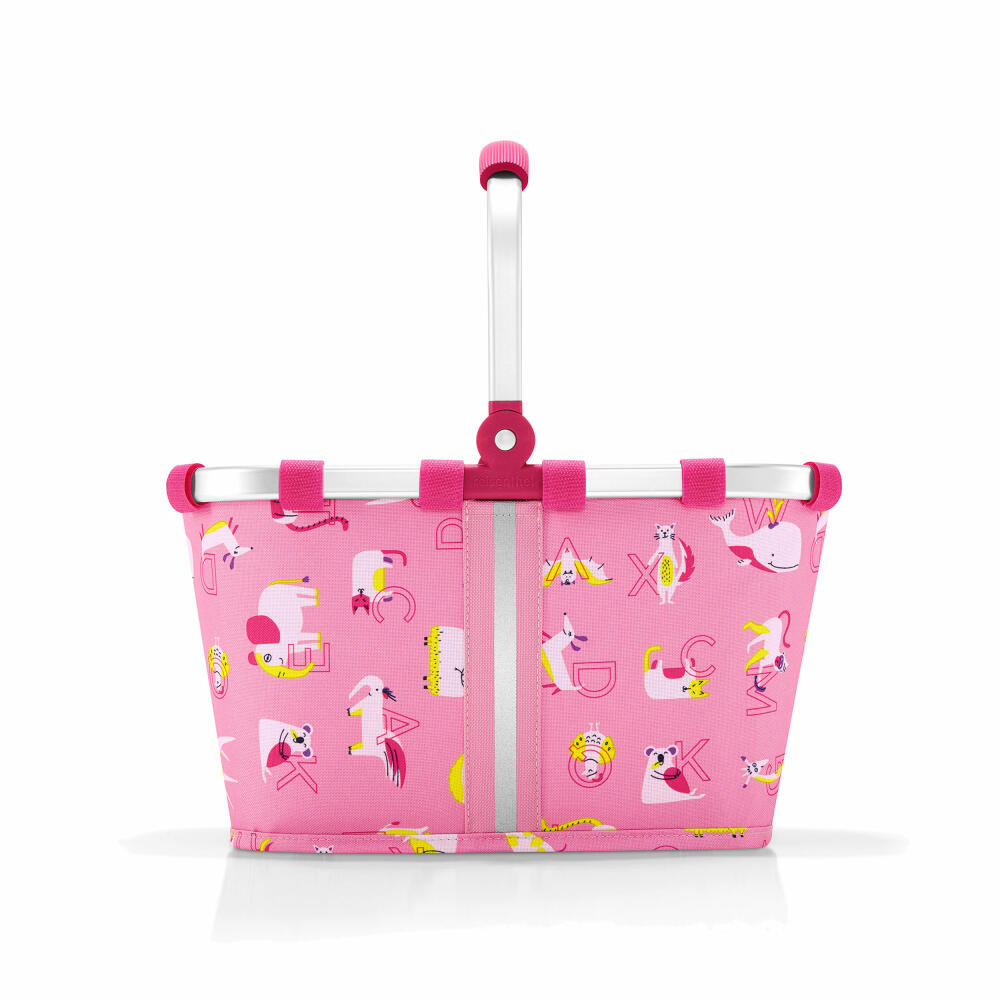 reisenthel carrybag XS kids, Einkaufskorb, Korb, Picknickkorb, Tragetasche, Polyestergewebe, ABC Friends, Pink, 5 L, IA3066