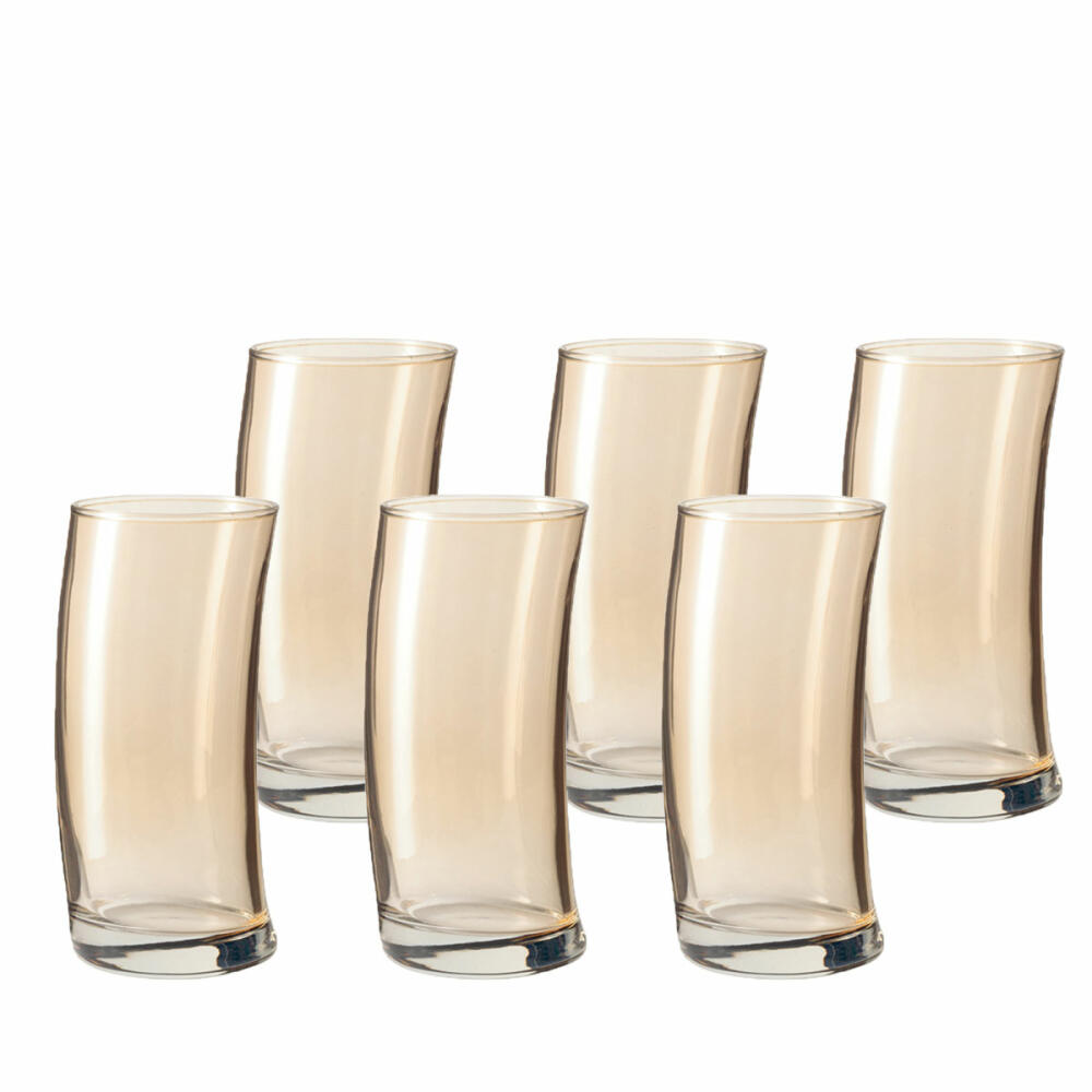 Leonardo Swing Longdrinkglas 6er Set, Cocktailglas, Cocktail, Becher, Glas, Marrone, 350 ml, 14797