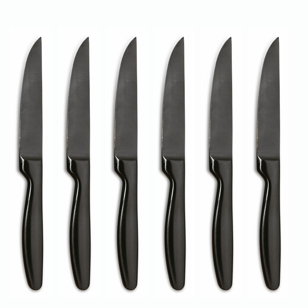 Comas Steakmesser BOJ Satin Gunmetal 6er Set, Fleischmesser mit Satin-Finish, Edelstahl, PVD-Beschichtung, 22.1 cm, 7433
