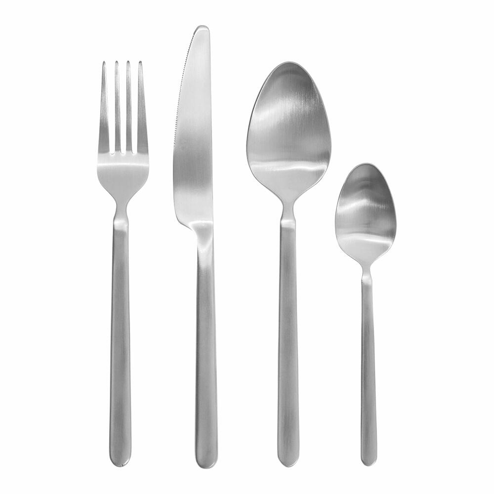 Blomus STELLA Besteck-Set, 16-teilig, Essbesteck, Messer, Gabel, Löffel, Edelstahl matt, silber, 63824