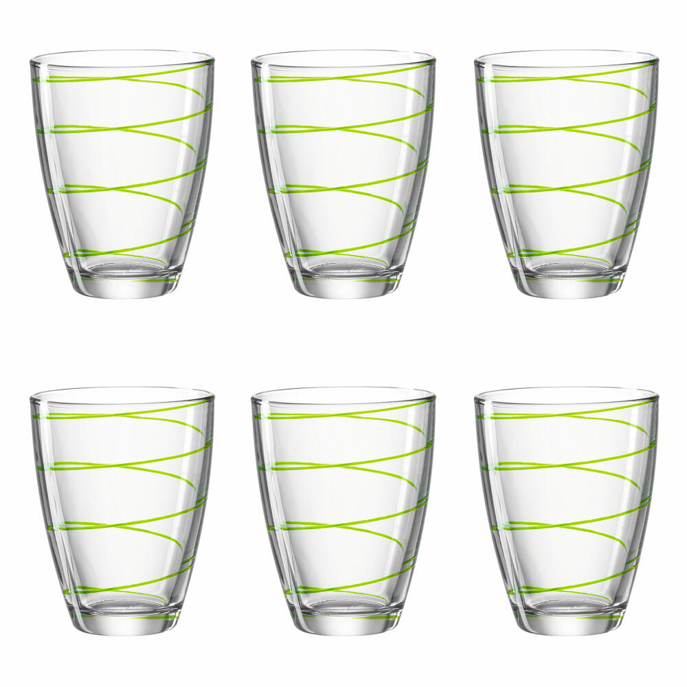 montana: :jolly drinking glass, set of 6, water glass, juice glass, drinking cup, water glass, green, 220 ml, 057342