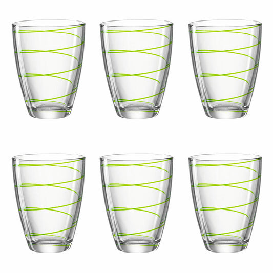 montana: :jolly drinking glass, set of 6, water glass, juice glass, drinking cup, water glass, green, 220 ml, 057342