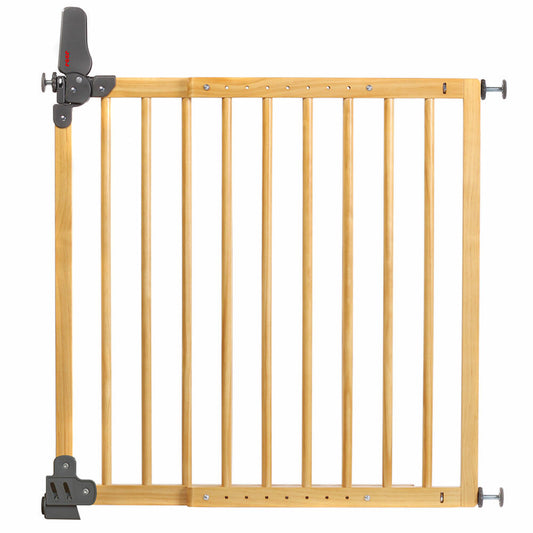 reer Basic clamp and screw gate, door gate, stair gate, stair safety gate, safety gate, wood, width 75 - 104.5 cm, 46221