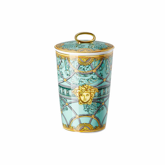 Rosenthal Versace Tischlicht 2-tlg. mit Duftwachs Scala Palazzo Verde, Materialmix, 14 cm, 14402-403664-24868