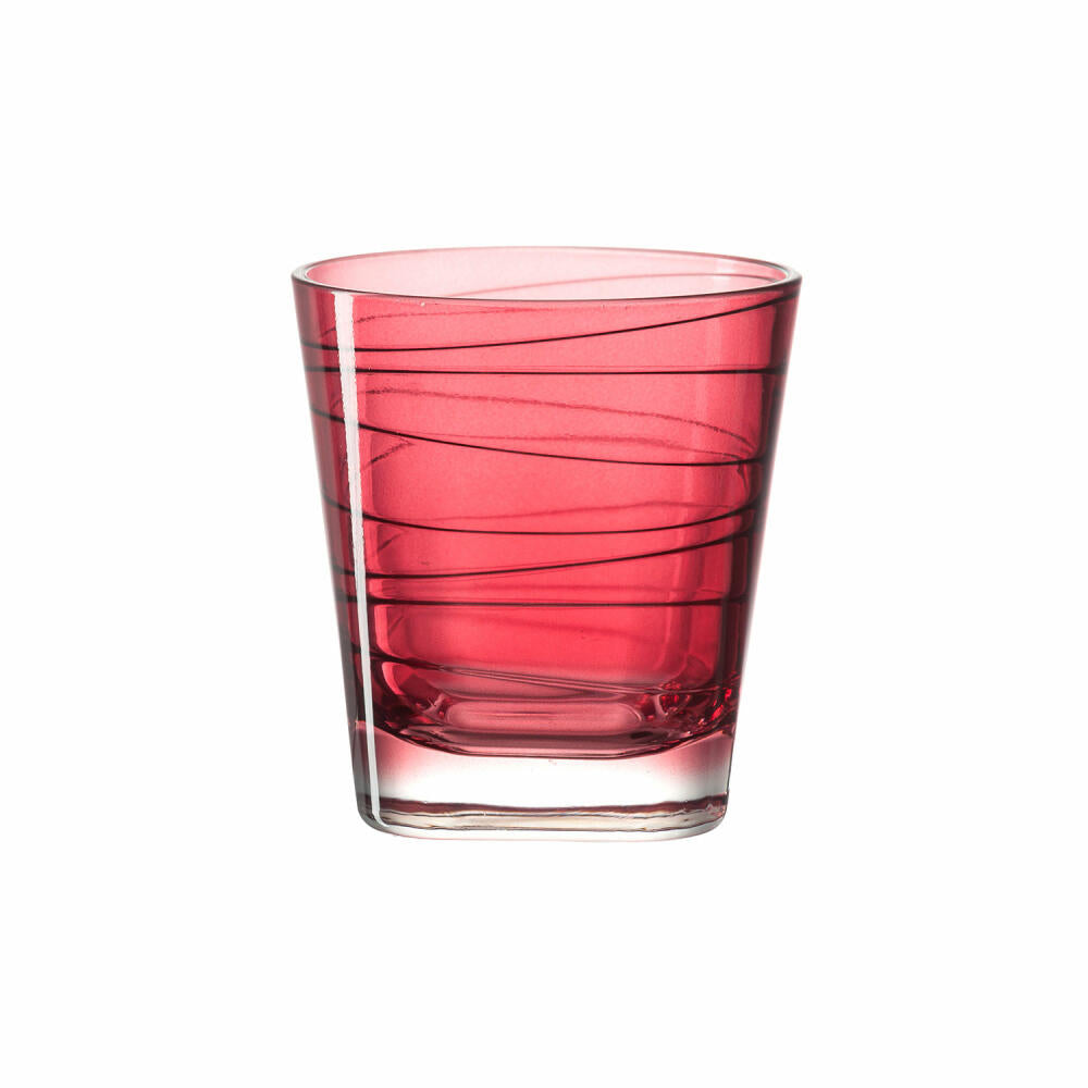 Leonardo Vario Struttura drinking glass small set of 6, water glass, juice glass, glass, red, 170 ml, 18227