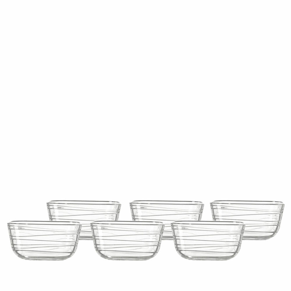 Leonardo Gusto Struttura Schale 6er Set, Schüssel, Glasschüssel, Klarglas, Glas, 500 ml, 14739