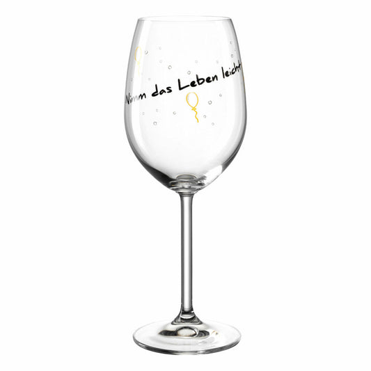 Leonardo Weinglas Presente Nimm das Leben leicht, Motivglas, Wein Glas, Kristallglas, 460 ml, 044513
