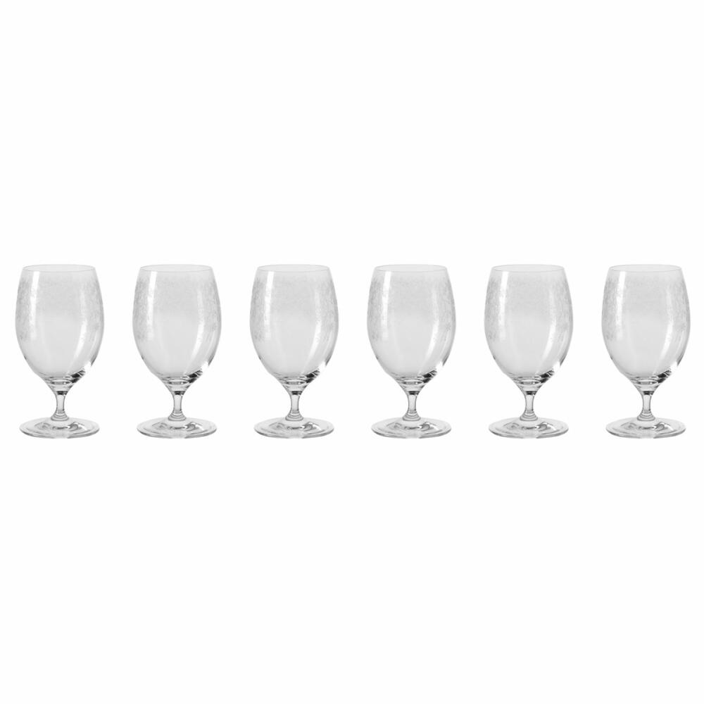 Leonardo Chateau water glass set of 6, drinking glass, juice glass, elegant glass with engraving, 370 ml, 17451