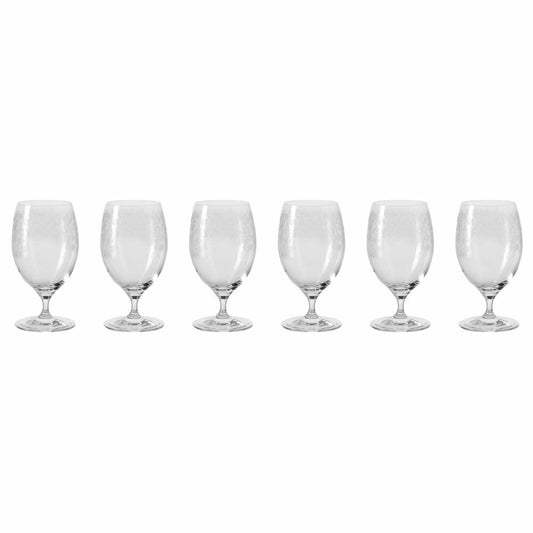 Leonardo Chateau water glass set of 6, drinking glass, juice glass, elegant glass with engraving, 370 ml, 17451