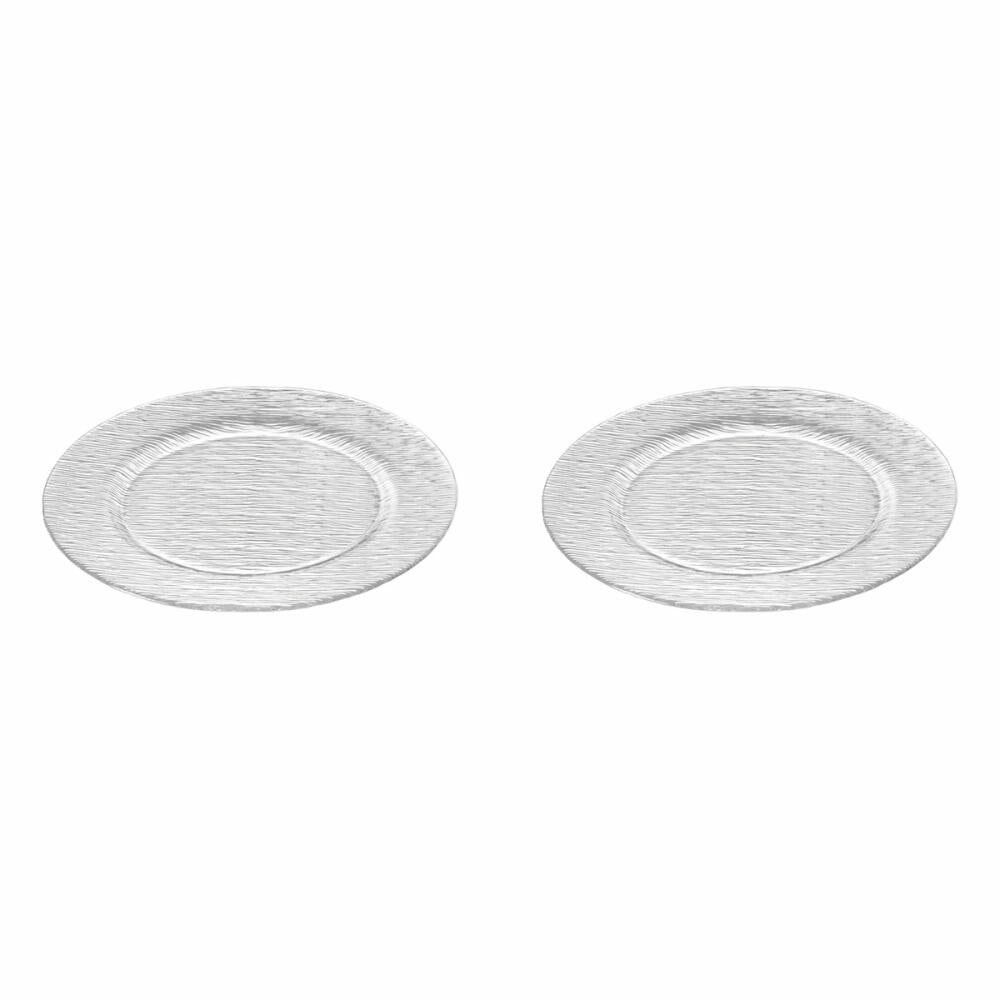 Leonardo City Placemat Set of 2, Glass Plate, Plate, Tableware, Cake Plate, Glass, Clear, 32 cm, 17195