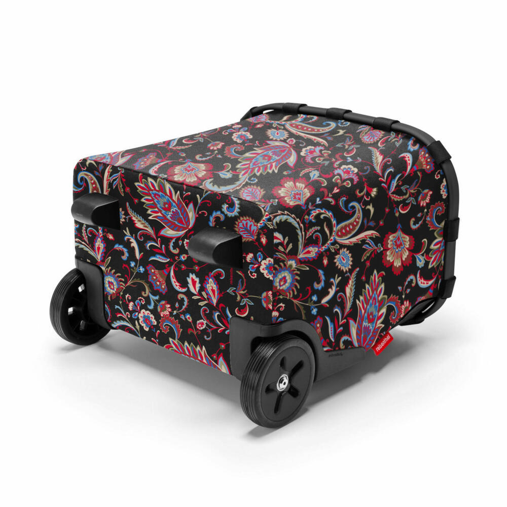 reisenthel carrycruiser, shopping trolley, shopping basket with wheels, Frame Paisley Black, 40 L, OE7063