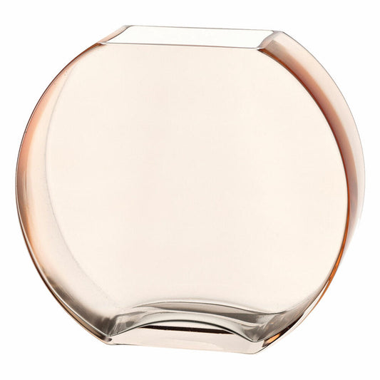 Leonardo Centro Vase Scheibe, 2er Set, Blumenvase, Glasvase, Tischvase, Dekovase, Blumentopf, Glas, Zimt / Braun, 23 cm, 046950