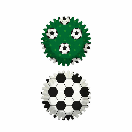 Birkmann Mini-Papierbackförmchen, 100 Stück, Backförmchen, Muffinbackform, Muffinform, Fussball, Ø 4.5 cm, 444874