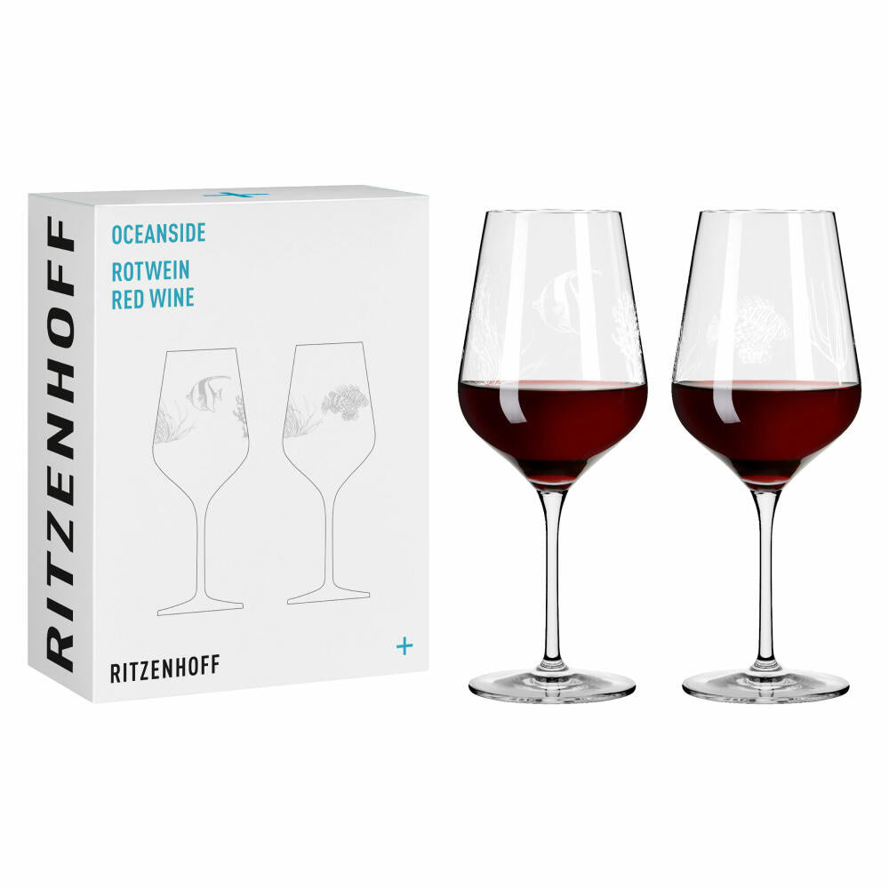 Ritzenhoff red wine glass set of 2 Oceanside 001, Romi Bohnenberg, crystal glass, 570 ml, 3811001