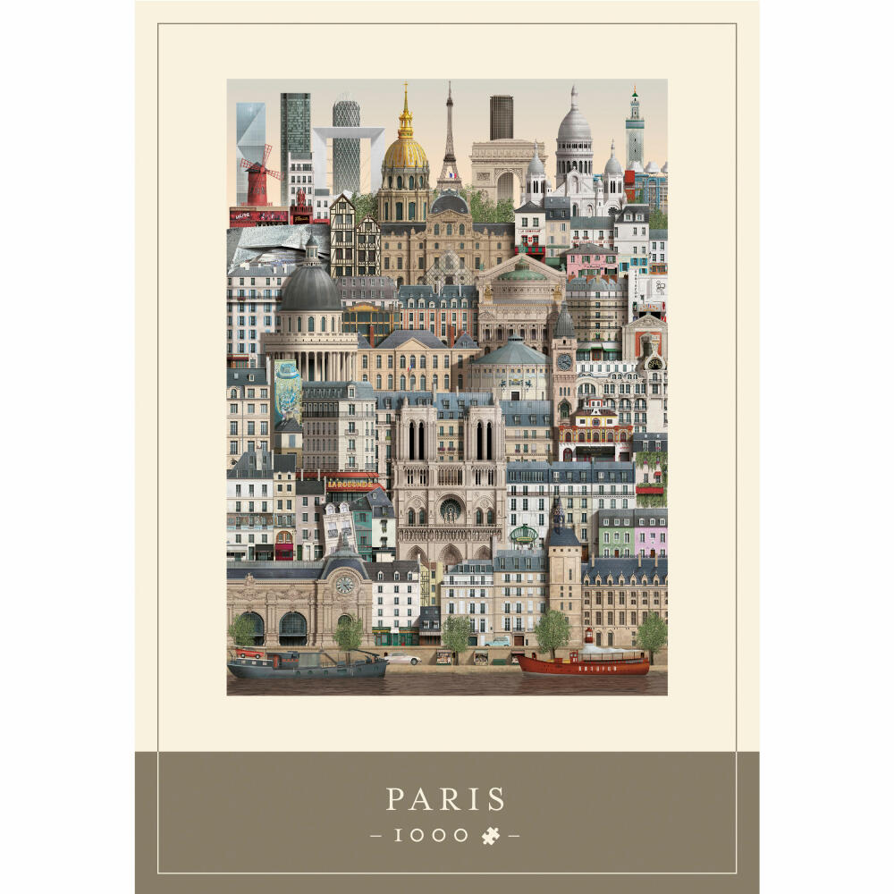 Martin Schwartz Puzzle Paris, Städtepuzzle Frankreich, 50 x 70 cm, 1000 Teile, MS0606