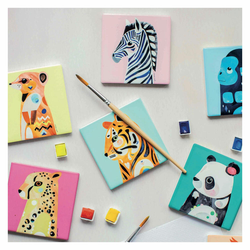 Maxwell &amp; Williams Pete Cromer Coaster Zebra, Coaster, Ceramic, Cork, Colorful, 9.5 x 9.5 cm, DU0225