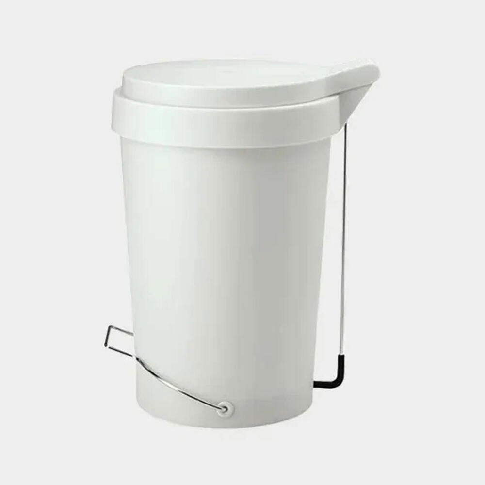 Authentics Tip pedal bin, waste bin, trash can, PP, stainless steel, white-grey, 30 L, 1092081