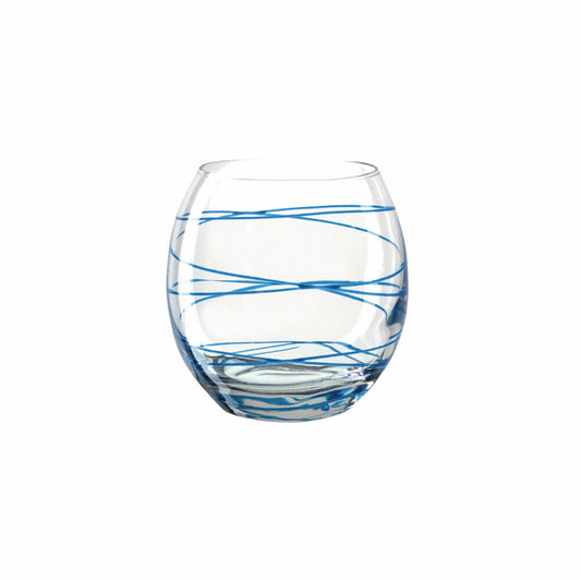 montana drinking glass :circle, mug striped, soda-lime glass, blue, 390 ml, 027493